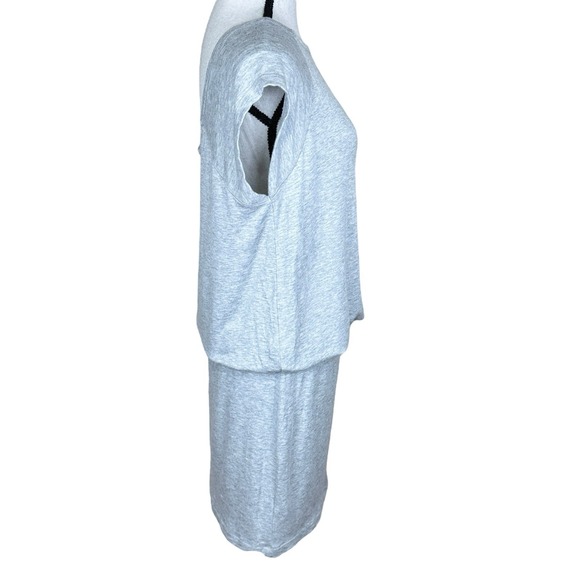 Lou & Grey Blouson Elastic Drop Waist Dress Light Heather Gray Size M Low Back - Picture 3 of 10